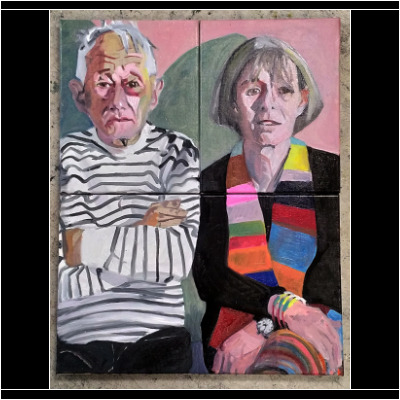 Portraitmalerei Öl auf Leinwand 2 x 24cm x 30cm + 1x 60cm x 48cm 2021